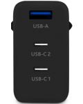 Зарядно устройство ttec - SmartCharger Trio, GaN, USB-A/C, 65W, черно - 2t
