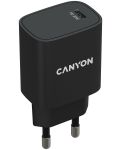 Зарядно устройство Canyon - H-20-02, USB-C, 20W, черно - 1t