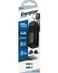 Зарядно устройство Energizer - Multi, USB-A/C, EU/UK/US, 90W, черно - 3t