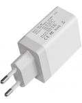 Зарядно устройство Makki - QC30W3 FC, USB-A, 30W, бяло - 2t