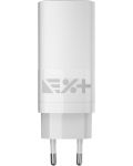 Зарядно устройство Next One - 3-Port GaN, USB-A/C, 65W, бяло - 4t