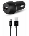 Зарядно за кола ttec - SmartCharger, USB-A, кабел USB-C, черно - 1t