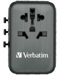 Зарядно устройство Verbatim - UTA-05 GaN III Universal Travel Adapter, черно - 1t