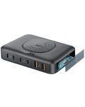 Зарядна станция ProMate - PowerBase-GAN Fast, USB-A/C, 100W, черна - 2t