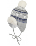Зимна бебешка шапка с помпон Sterntaler - 47 cm, 9-12 месеца - 1t