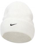 Зимна шапка Nike - Peak Tall Cuff Swoosh, бяла - 1t