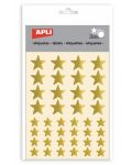 Комплект стикери Apli - Златни звездички, блестящи, 3 листа - 1t