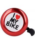 Звънец за велосипед Forever - I love my bike, червен - 3t