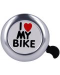 Звънец за велосипед Forever - I love my bike, сив - 1t