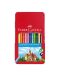 Комплект цветни моливи Faber-Castell - Замък, 12 бр. в метална кутия - 1t