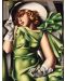 Пъзел Clementoni от 1000 части - Млада дама в зелено, Тамара де Лемпицка - 2t