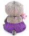 Плюшена играчка Budi Basa - Коте Басик бебе с лилави панталонки, 20 cm - 4t