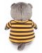 Плюшена играчка Budi Basa - Коте Басик с тениска с пчеличка, 19 cm - 3t