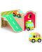 Дървена играчка Djeco – Мини гараж с три колички - 1t