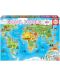 Пъзел Educa от 150 части - Световна карта със забележителности - 1t