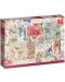 Пъзел Jumbo от 1000 части - Пощенски марки с цветя - 1t