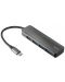 USB хъб Trust - Halyx Alum, 4 порта, USB-C, черен - 1t