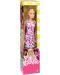 Кукла Barbie Mattel - С розова рокля на червени и лилави цветя - 1t