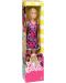 Кукла Barbie Mattel - С розова рокля на розови и лилави цветя - 1t