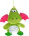 Плюшена играчка Morgenroth Plusch – Зелен седящ Динозавър, 22 cm - 1t