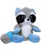 Плюшена играчка Morgenroth Plusch – Седящо енотче със сини ушички и лапички, 70 cm - 1t