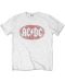 Тениска Rock Off AC/DC - Oval Logo Vintage, бяла - 1t