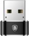 Адаптер Baseus - CAAOTG-01, USB-A/USB-C, черен - 1t