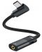 Адаптер Xmart - USB-C/жак 3.5 mm/USB-C, черен - 2t