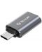 Адаптер Tellur - TLL155691, USB-C/USB-A, сив - 2t