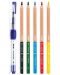 Акварелни цветни моливи Milan - 3.5 mm, 5 цвята + четка - 2t