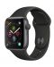 Смарт часовник Apple S4 - 40mm, сив, черна силиконова каишка - 1t