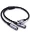 Аудио кабел Ugreen - 30732, USB-C/2x жак 3.5 mm, 0.25 m, сребрист - 2t