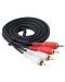 Аудио кабел VCom - CV002, 2x RCA/2x RCA, 1.5 m, черен  - 1t