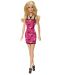 Кукла Barbie с розова рокля с тънки черни презрамки - 1t