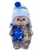 Плюшена играчка Budi Basa - Коте Басик бебе с шапка и елха от пайети, 20 cm - 1t
