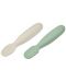 Бебешки силиконови лъжици Beaba - 2 броя, Sage green/Velvet grey - 1t