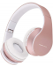 Безжични слушалки PowerLocus - P1, розови/златисти - 1t