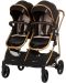 Бебешка количка за близнаци Chipolino - Дуо Смарт, обсидиан/злато - 6t