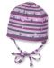 Бебешка шапка Sterntaler - На звездички, 41 cm, 4-5 месеца, лилаво-сива - 1t