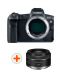 Безогледален фотоапарат Canon - EOS R, 30.3MPx, черен + Обектив Canon - RF 50mm, F/1.8 STM - 1t