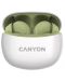 Безжични слушалки Canyon - TWS5, бели/зелени - 2t
