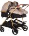 Бебешка количка за близнаци Chipolino - Дуо Смарт, златисто бежова - 1t