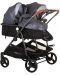Бебешка количка за близнаци Chipolino - Дуо Смарт, сребърно сиво - 2t