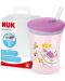 Чаша със сламка Nuk Evolution - Action Cup, 230 ml, розова - 1t