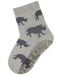 Чорапи с неплъзгащо стъпало Sterntaler - Носорог, 17/18 размер, 6-12 м, сиви - 1t