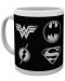 Чаша GB eye DC Comics: Justice League - Monotone Logos - 1t