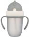 Чаша с Flip-top сламка Canpol babies - Matte Pastels, 210 ml, сива - 1t