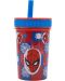 Чаша със сламка Stor Spider-Man - Arachnid Grid, 465 ml - 1t