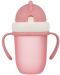 Canpol Чаша с Flip-top сламка Matte Pastels, 210мл., розова - 1t