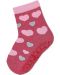 Чорапи с неплъзгащо стъпало Sterntaler - Сърчица, 17/18 размер, 6-12 м, тъмнорозови - 1t